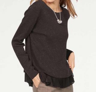 Marken-2-in-1-Pullover braun