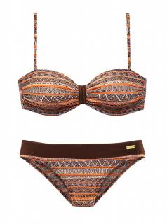 Marken-Bandeau-Bikini braun-orange