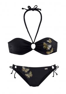 Marken-Bandeau-Bikini schwarz