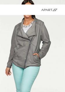 Marken-Bikerjacke grau