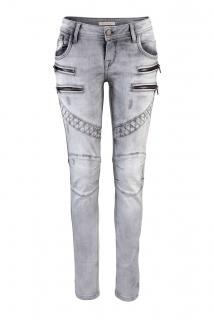 Marken-Bikerjeans grau