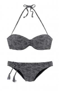 Marken-Bikini schwarz-weiß D-Cup