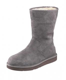 Marken-Boots mit Lammfell grau