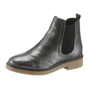 Marken-Chelsea-Boots silberfarben