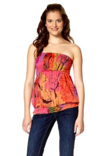 Marken-Chiffon-Top orange-bunt