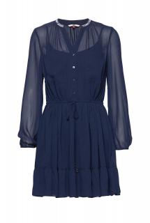 Marken-Chiffonkleid marine