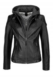 Marken-Damen-Lammlederjacke schwarz