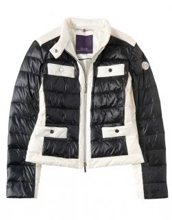 Marken-Daunenjacke schwarz-offwhite