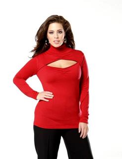 Marken-Dekolletépullover rot Gr. 48/50