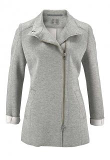 Marken-Doubleface-Jacke grau-melange