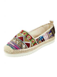 Marken-Espadrilles mit Pailletten bunt Gr. 38