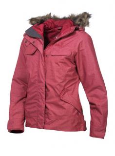 Marken-Funktionsjacke mit Webpelz rot