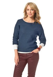 Marken-Grobstrickpullover marine