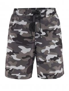 Marken-Herren-Badeshorts grau-oliv