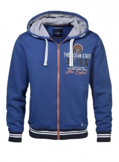 Marken-Herren-Kapuzensweatjacke blau