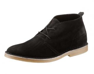 Marken-Herren-Leder-Desert-Boots schwarz