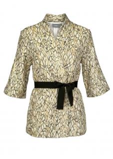 Marken-Jacke im Kimono-Style beige-goldfarben