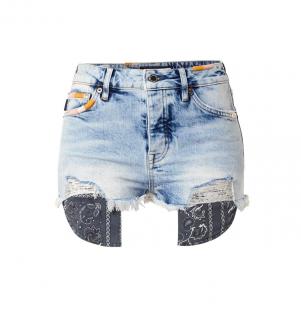 Marken-Jeans-Shortpants blau-used