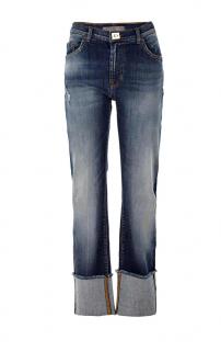 Marken-Jeans mit Umschlag blau-used