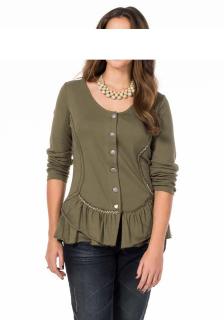 Marken-Jerseyjacke khaki