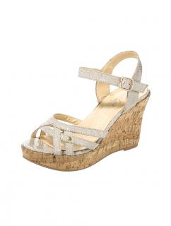 Marken-Keilsandalette offwhite