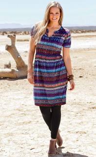 Marken-Kleid lila-bunt