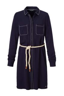 Marken-Kleid mit Gürtel navy