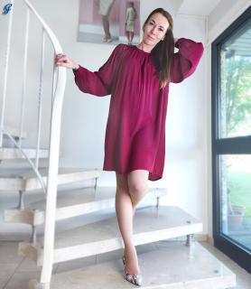 Marken-Kleid mit Spitzeneinsatz beere