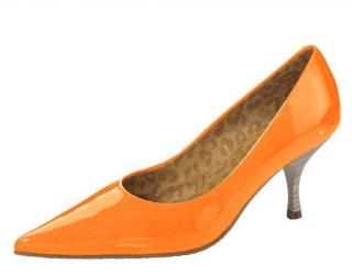 Marken-Lacklederpumps orange