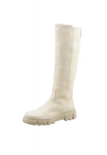 Marken-Lamm-Nappaleder-Stiefel creme