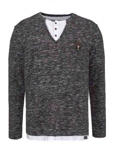 Marken-Langarmshirt grau-melange