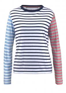 Marken-Langarmshirt weiß-bunt