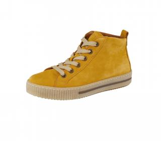 Marken-Leder-High-Top-Sneaker gelb Gr. 4