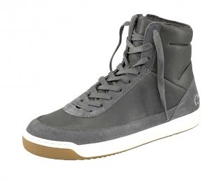 Marken-Leder-Sneaker grau