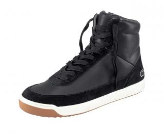 Marken-Leder-Sneaker schwarz