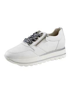 Marken-Leder-Sneaker weiß-marine