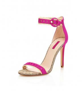 Marken-Ledersandalette pink