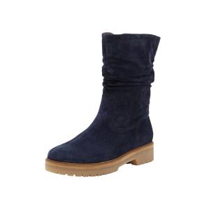 Marken-Lederstiefel mit Warmfutter blau