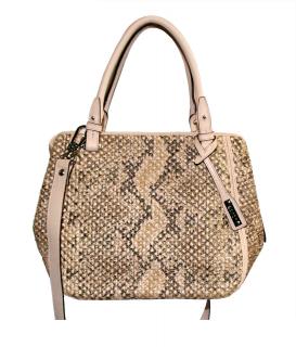 Marken-Ledertasche beige-braun