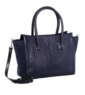 Marken-Ledertasche marine