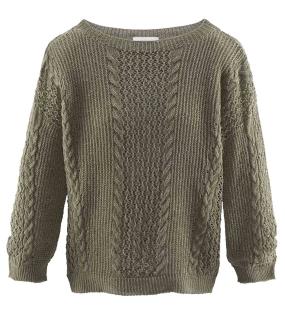 Marken-Leinen-Pullover khaki Größe M