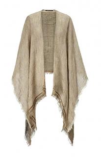 Marken-Leinencape beige-taupe