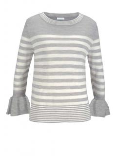 Marken-Luxuspullover grau-offwhite