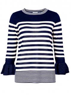 Marken-Luxuspullover navy-offwhite