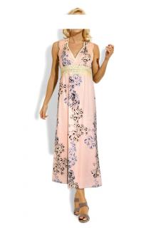 Marken-Maxikleid rosè-creme