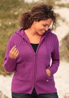 Marken-Outdoorstrickjacke himbeere Größe 52