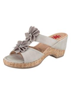 Marken-Pantolette grau-beige Gr. 39