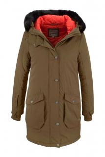 Marken-Parka mit Webpelz khaki Gr. L