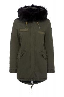 Marken-Parka mitWebpelz khaki Gr. M