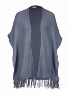 Marken-Poncho rauchblau